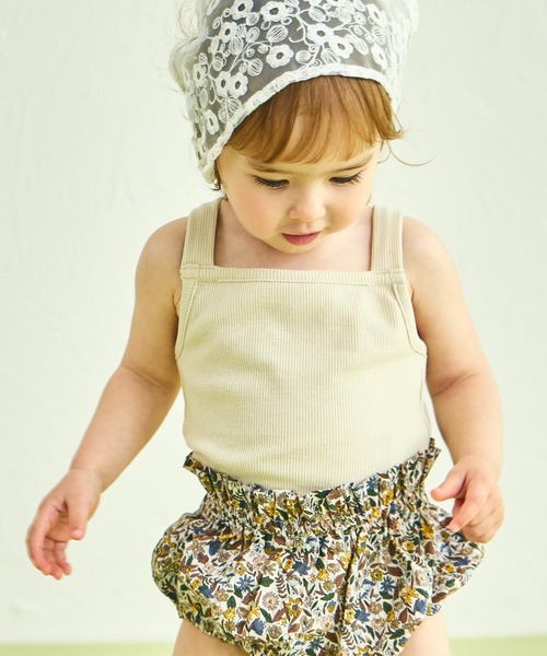 sea and shells by pairmanon（シーアンドシェルズバイペアマノン）の「【sea and shells by pairmanon】バッククロス メロー リブ キャミソール（その他ベビーウェア・キッズ・アイボリー/グリーン/ブラウン・90/80/110/100）」の20枚目の写真