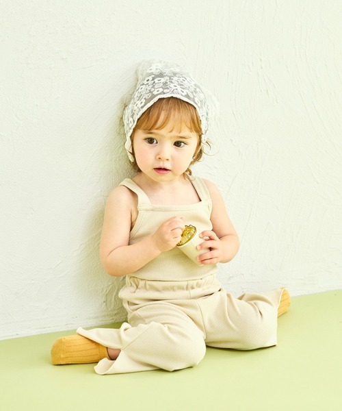 sea and shells by pairmanon（シーアンドシェルズバイペアマノン）の「【sea and shells by pairmanon】バッククロス メロー リブ キャミソール（その他ベビーウェア・キッズ・アイボリー/グリーン/ブラウン・90/80/110/100）」の21枚目の写真