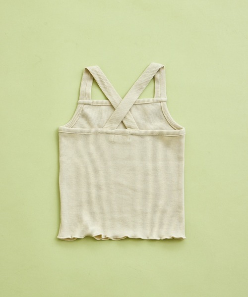 sea and shells by pairmanon（シーアンドシェルズバイペアマノン）の「【sea and shells by pairmanon】バッククロス メロー リブ キャミソール（その他ベビーウェア・キッズ・アイボリー/グリーン/ブラウン・90/80/110/100）」の4枚目の写真