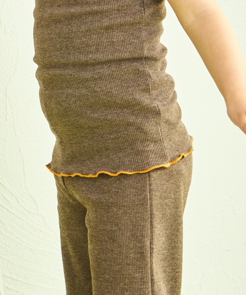 sea and shells by pairmanon（シーアンドシェルズバイペアマノン）の「【sea and shells by pairmanon】バッククロス メロー リブ キャミソール（その他ベビーウェア・キッズ・アイボリー/グリーン/ブラウン・90/80/110/100）」の6枚目の写真