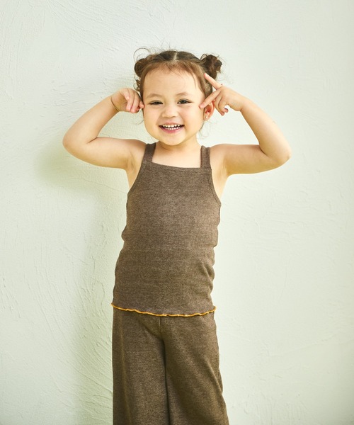 sea and shells by pairmanon（シーアンドシェルズバイペアマノン）の「【sea and shells by pairmanon】バッククロス メロー リブ キャミソール（その他ベビーウェア・キッズ・アイボリー/グリーン/ブラウン・90/80/110/100）」の8枚目の写真