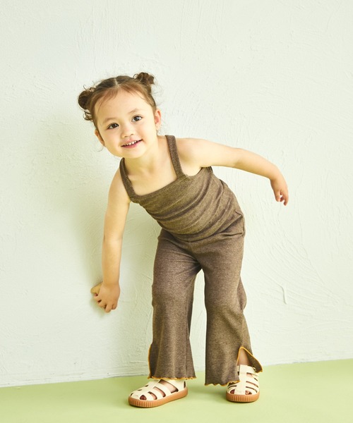 sea and shells by pairmanon（シーアンドシェルズバイペアマノン）の「【sea and shells by pairmanon】バッククロス メロー リブ キャミソール（その他ベビーウェア・キッズ・アイボリー/グリーン/ブラウン・90/80/110/100）」の9枚目の写真