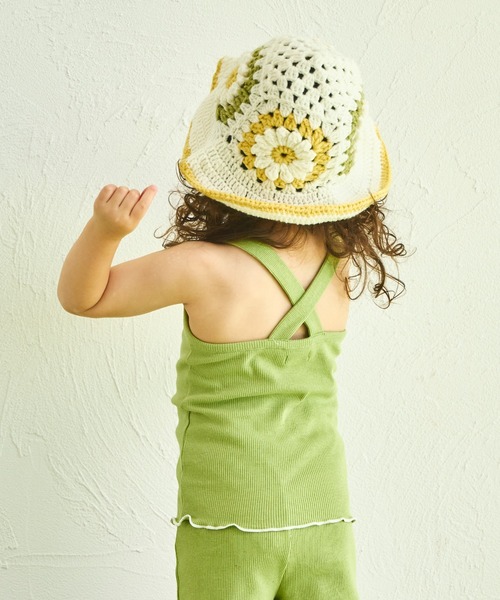 sea and shells by pairmanon（シーアンドシェルズバイペアマノン）の「【sea and shells by pairmanon】バッククロス メロー リブ キャミソール（その他ベビーウェア・キッズ・アイボリー/グリーン/ブラウン・90/80/110/100）」の13枚目の写真