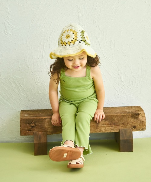 sea and shells by pairmanon（シーアンドシェルズバイペアマノン）の「【sea and shells by pairmanon】バッククロス メロー リブ キャミソール（その他ベビーウェア・キッズ・アイボリー/グリーン/ブラウン・90/80/110/100）」の15枚目の写真