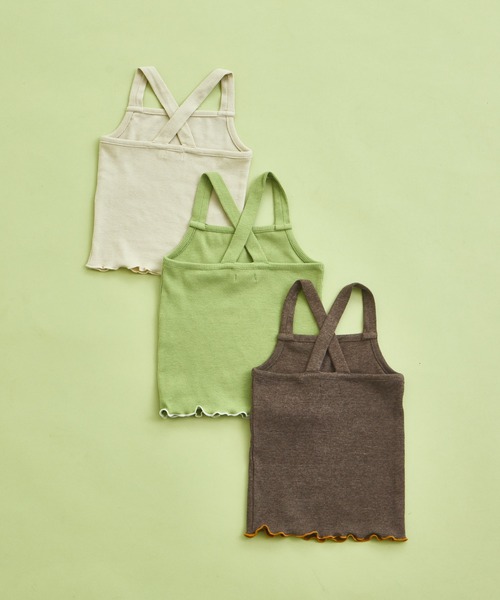 sea and shells by pairmanon（シーアンドシェルズバイペアマノン）の「【sea and shells by pairmanon】バッククロス メロー リブ キャミソール（その他ベビーウェア・キッズ・アイボリー/グリーン/ブラウン・90/80/110/100）」の16枚目の写真