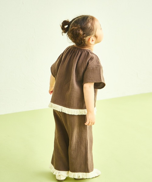 sea and shells by pairmanon（シーアンドシェルズバイペアマノン）の「【sea and shells by pairmanon】フリンジ付き リラックス セットアップ（その他ベビーウェア・キッズ・アイボリー/グリーン系その他/ブラウン・100/110/80/90）」の12枚目の写真