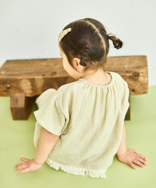 sea and shells by pairmanon（シーアンドシェルズバイペアマノン）の「【sea and shells by pairmanon】フリンジ付き リラックス セットアップ（その他ベビーウェア・キッズ・アイボリー/グリーン系その他/ブラウン・100/110/80/90）」の15枚目の写真