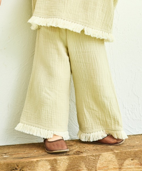 sea and shells by pairmanon（シーアンドシェルズバイペアマノン）の「【sea and shells by pairmanon】フリンジ付き リラックス セットアップ（その他ベビーウェア・キッズ・アイボリー/グリーン系その他/ブラウン・100/110/80/90）」の16枚目の写真