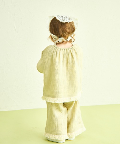 sea and shells by pairmanon（シーアンドシェルズバイペアマノン）の「【sea and shells by pairmanon】フリンジ付き リラックス セットアップ（その他ベビーウェア・キッズ・アイボリー/グリーン系その他/ブラウン・100/110/80/90）」の18枚目の写真