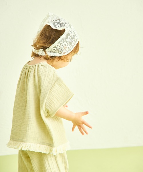 sea and shells by pairmanon（シーアンドシェルズバイペアマノン）の「【sea and shells by pairmanon】フリンジ付き リラックス セットアップ（その他ベビーウェア・キッズ・アイボリー/グリーン系その他/ブラウン・100/110/80/90）」の20枚目の写真