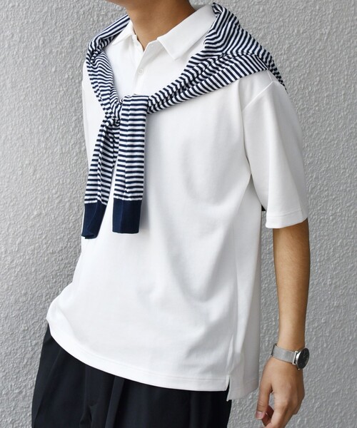 SHIPS any(シップス エニィ)の「【WEB限定】SHIPS any:〈接触冷感〉COOL TOUCH スムース リラックス ポロシャツ◆(ポロシャツ・メンズ・ホワイト/ダークグレー/ベージュ/ブラック・MEDIUM/LARGE/X-LARGE)」の8枚目の写真