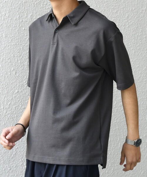 SHIPS any(シップス エニィ)の「【WEB限定】SHIPS any:〈接触冷感〉COOL TOUCH スムース リラックス ポロシャツ◆(ポロシャツ・メンズ・ホワイト/ダークグレー/ベージュ/ブラック・MEDIUM/LARGE/X-LARGE)」の13枚目の写真
