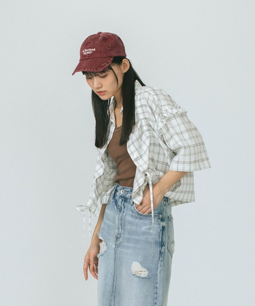 ROSE BUD(ローズバッド)の「CROPPED SHIRT(シャツ/ブラウス・レディース・ブルー/ホワイト・ONE SIZE)」の3枚目の写真