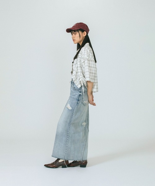 ROSE BUD(ローズバッド)の「CROPPED SHIRT(シャツ/ブラウス・レディース・ブルー/ホワイト・ONE SIZE)」の7枚目の写真
