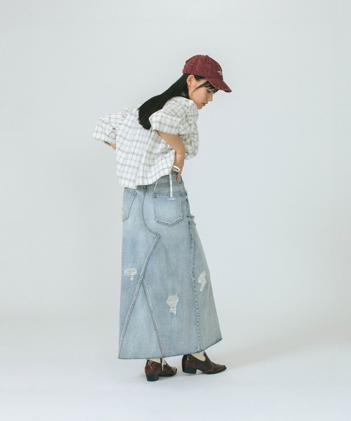 ROSE BUD(ローズバッド)の「CROPPED SHIRT(シャツ/ブラウス・レディース・ブルー/ホワイト・ONE SIZE)」の10枚目の写真