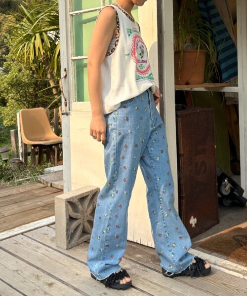 HELLO.SANFRANCISCO（ハローサンフランシスコ）の「【HELLO.SANFRANCISCO】アソート柄レオパードパイピングタンク（タンクトップ・レディース・オフホワイト/イエロー/サックスブルー/オレンジ・ONE SIZE）」の13枚目の写真