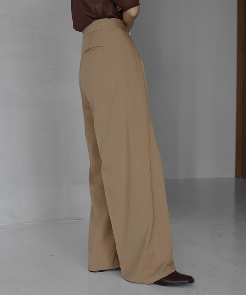 hellam（へラム）の「サイドラップパンツ（スラックス・レディース・ブラック/グレイッシュベージュ/ブラウン/チャコール・FREE）」の14枚目の写真