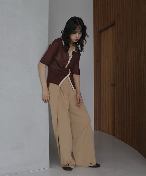 hellam（へラム）の「サイドラップパンツ（スラックス・レディース・ブラック/グレイッシュベージュ/ブラウン/チャコール・FREE）」の12枚目の写真