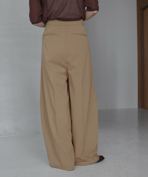 hellam（へラム）の「サイドラップパンツ（スラックス・レディース・ブラック/グレイッシュベージュ/ブラウン/チャコール・FREE）」の9枚目の写真