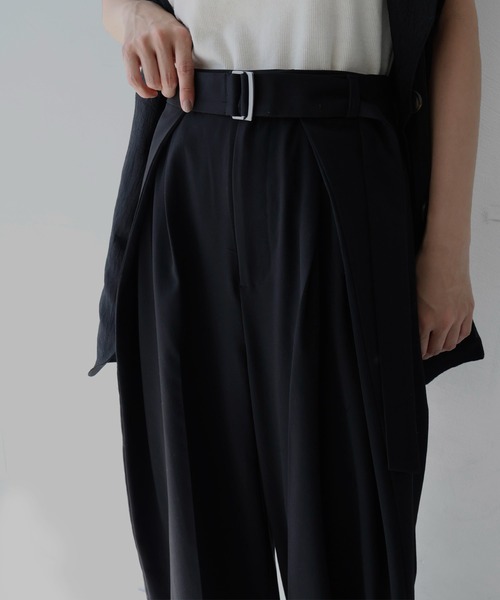 hellam（へラム）の「サイドラップパンツ（スラックス・レディース・ブラック/グレイッシュベージュ/ブラウン/チャコール・FREE）」の21枚目の写真
