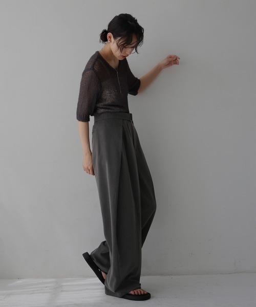 hellam（へラム）の「サイドラップパンツ（スラックス・レディース・ブラック/グレイッシュベージュ/ブラウン/チャコール・FREE）」の19枚目の写真