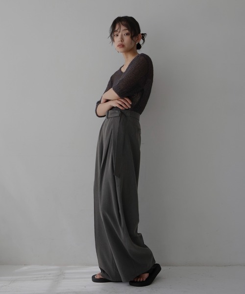 hellam（へラム）の「サイドラップパンツ（スラックス・レディース・ブラック/グレイッシュベージュ/ブラウン/チャコール・FREE）」の18枚目の写真