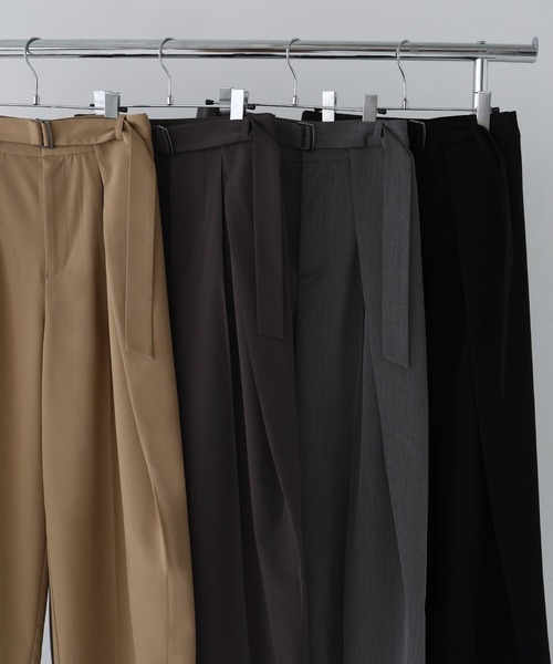 hellam（へラム）の「サイドラップパンツ（スラックス・レディース・ブラック/グレイッシュベージュ/ブラウン/チャコール・FREE）」の5枚目の写真