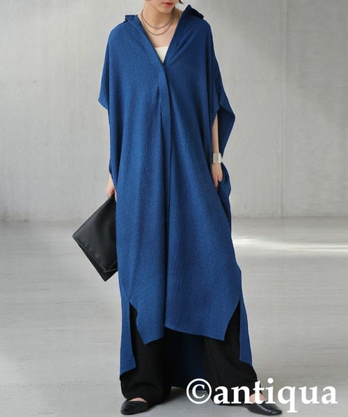 antiqua 2WAY シャツワンピース ワンピース レディース 長袖