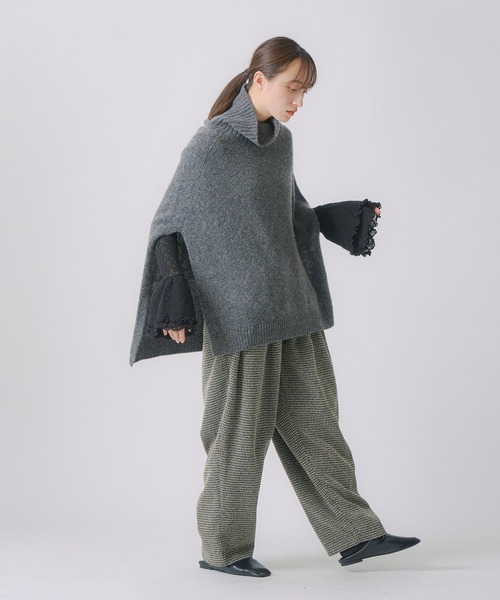 WHYTO.(ホワイト)の「「WHYTO. / ホワイト」タックデザイントラウザー(その他パンツ・レディース・チェック/ネイビー/ブラック・36/38)」の14枚目の写真