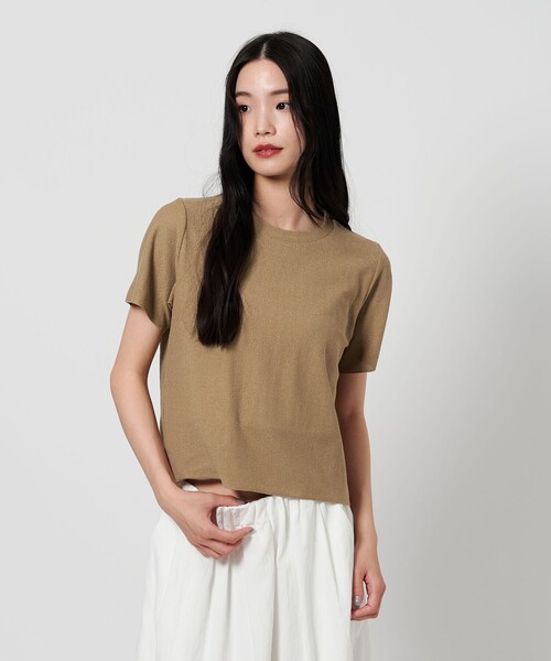 BEAUTY&YOUTH UNITED ARROWS（ビューティーアンドユースユナイテッドアローズ）の「ラメ ショートスリーブ Tシャツ（Tシャツ/カットソー・レディース・ベージュ/モカ/グレー系・FREE）」の12枚目の写真