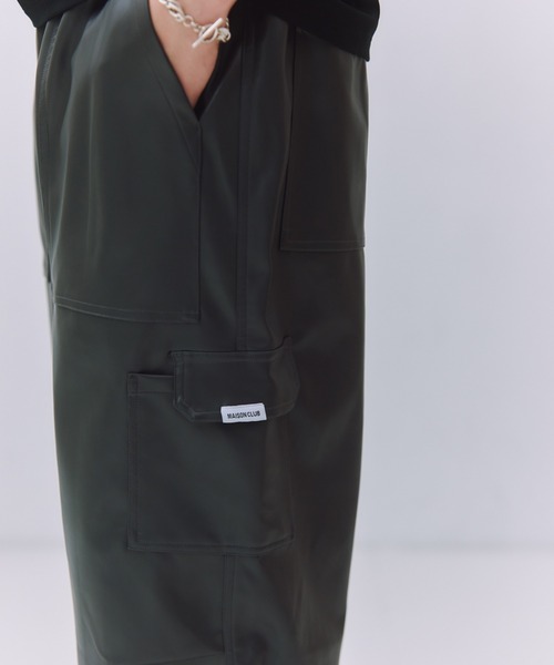 MILITARY(ミリタリー)の「【SETUP7】PU Cargo Trousers / PUレザーカーゴパンツ ワイドシルエット(カーゴパンツ・メンズ・ブラック/グレー/ブラウン・M/L)」の10枚目の写真
