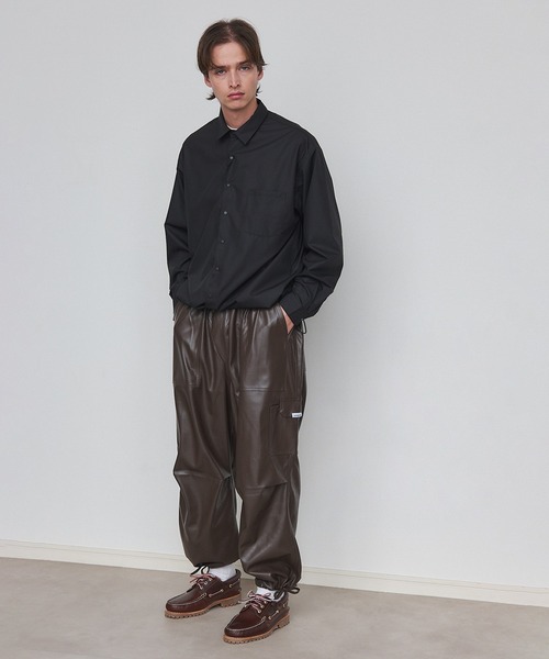 MILITARY(ミリタリー)の「【SETUP7】PU Cargo Trousers / PUレザーカーゴパンツ ワイドシルエット(カーゴパンツ・メンズ・ブラック/グレー/ブラウン・M/L)」の19枚目の写真