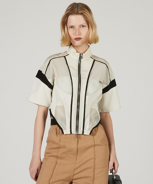 PRANK PROJECT（プランクプロジェクト）の「ハーフスリーブメッシュトラックブルゾン / Half Sleeve Mesh Track Jacket（その他トップス・レディース・ブラック/ブルー/ホワイト・FREE）」の10枚目の写真