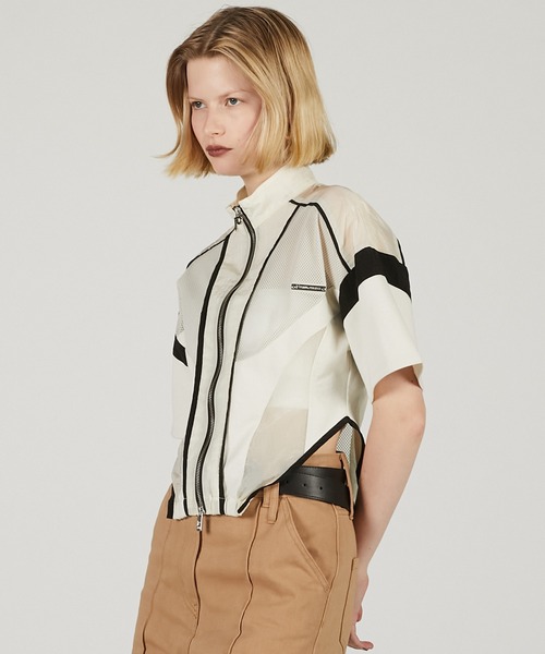 ハーフスリーブメッシュトラックブルゾン / Half Sleeve Mesh Track Jacket レディース ハーフスリーブメッシュトラックブルゾン / Half Sleeve Mesh