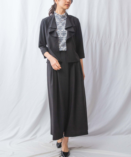 NARACAMICIE（ナラカミーチェ）の「【NARACAMICIE】【セットアップ対応】麻調合繊ワイドパンツ（その他パンツ・レディース・ブラウン/ブラック・XL/M）」の7枚目の写真