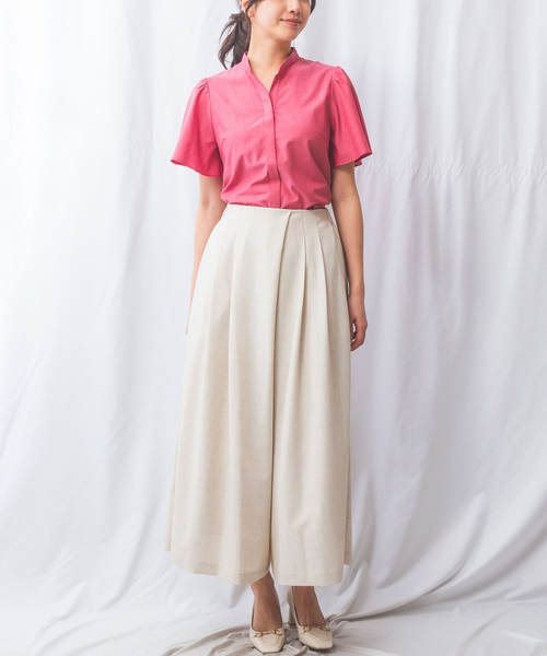 NARACAMICIE（ナラカミーチェ）の「【NARACAMICIE】【セットアップ対応】麻調合繊ワイドパンツ（その他パンツ・レディース・ブラウン/ブラック・XL/M）」の15枚目の写真