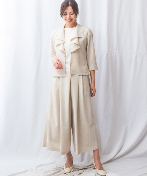 NARACAMICIE（ナラカミーチェ）の「【NARACAMICIE】【セットアップ対応】麻調合繊ワイドパンツ（その他パンツ・レディース・ブラウン/ブラック・XL/M）」の16枚目の写真