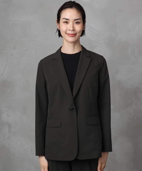 MICHEL KLEIN（ミッシェル・クラン）の「[機能性素材]ストレッチテーラードジャケット(セットアップ対応/裏地なし)（テーラードジャケット・レディース・チャコールグレー/ライトグレー・40/38）」の9枚目の写真
