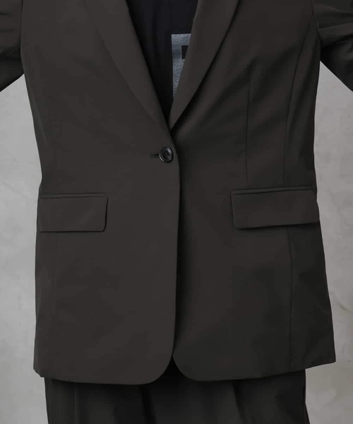 MICHEL KLEIN（ミッシェル・クラン）の「[機能性素材]ストレッチテーラードジャケット(セットアップ対応/裏地なし)（テーラードジャケット・レディース・チャコールグレー/ライトグレー・40/38）」の20枚目の写真