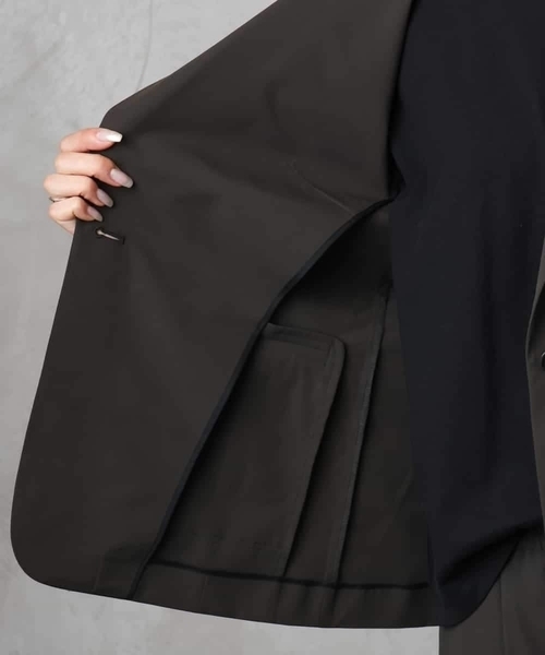 MICHEL KLEIN（ミッシェル・クラン）の「[機能性素材]ストレッチテーラードジャケット(セットアップ対応/裏地なし)（テーラードジャケット・レディース・チャコールグレー/ライトグレー・40/38）」の13枚目の写真