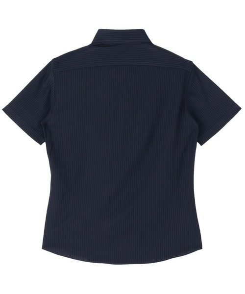 TOKYO SHIRTS（トウキョウシャツ）の「形態安定ノーアイロン スキッパー 半袖ストレッチビジネスワイシャツ（ビジネスシャツ・レディース・ネイビー・S/M/L/LL/XL）」の2枚目の写真