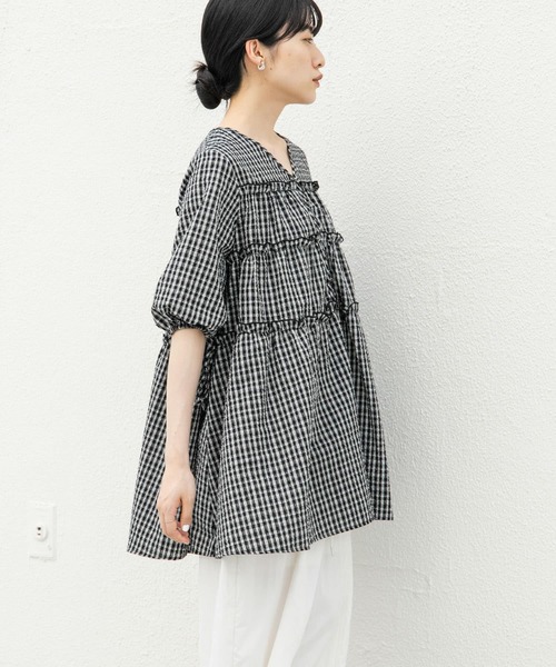 KBF サッカーチェックミニワンピース　ワンピース ケービーエフ KBFサッカーチェックミニワンピース （BLK×IVO