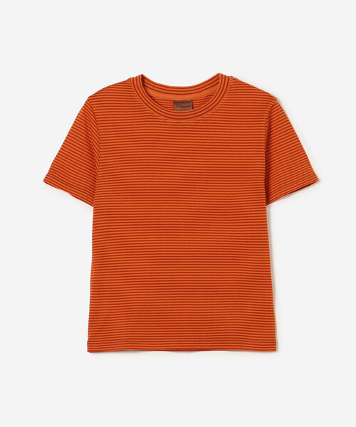 GO TO HOLLYWOOD ネイビー/オレンジ ボーダー長袖カットソー Yonetomi | 〈別注〉クルーネックボーダーTシャツ WOMEN（T