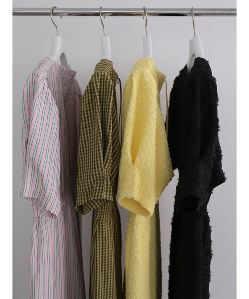 Katrin TOKYO（カトリーントーキョー）の「v-neck maxi onepiece（ワンピース・レディース・ブラック/レモンイエロー/ストライプ/チェック・XS/S/M/S-Short）」の10枚目の写真