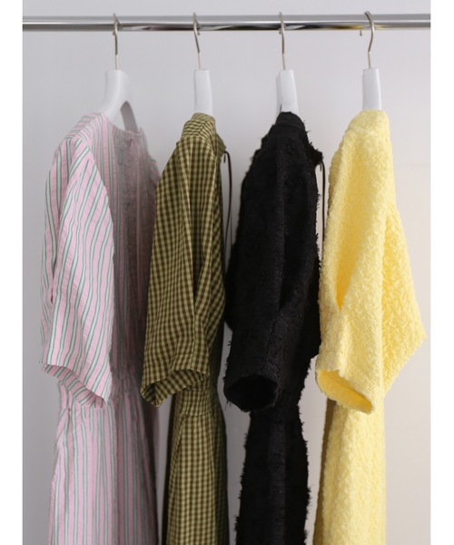 Katrin TOKYO（カトリーントーキョー）の「v-neck maxi onepiece（ワンピース・レディース・ブラック/レモンイエロー/ストライプ/チェック・XS/S/M/S-Short）」の6枚目の写真