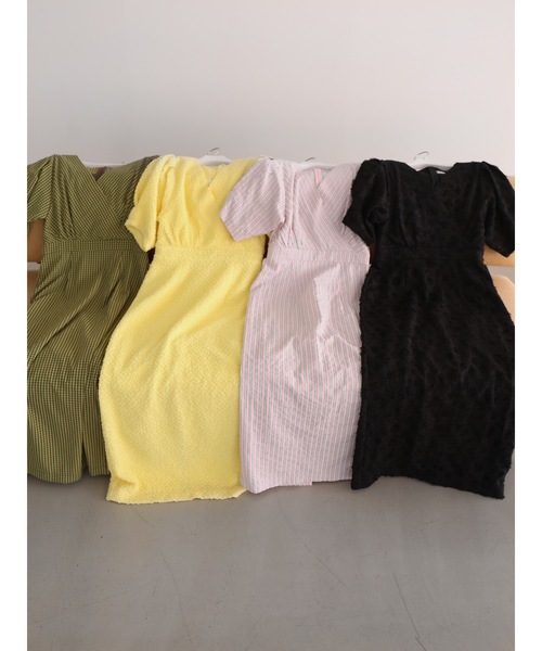 Katrin TOKYO（カトリーントーキョー）の「v-neck maxi onepiece（ワンピース・レディース・ブラック/レモンイエロー/ストライプ/チェック・XS/S/M/S-Short）」の12枚目の写真