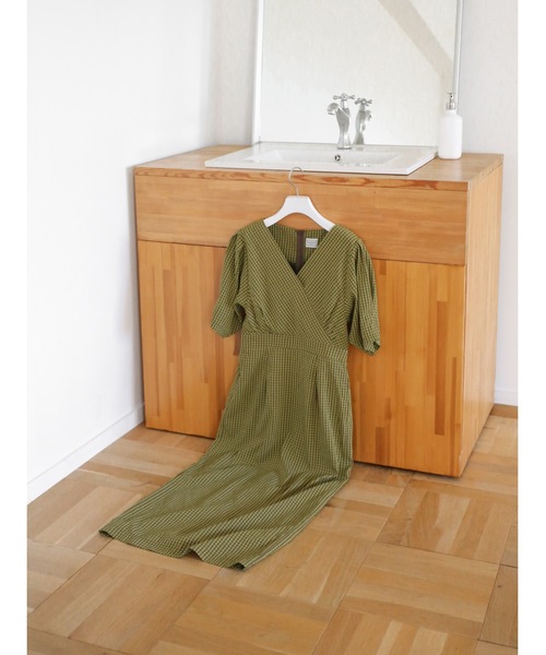 Katrin TOKYO（カトリーントーキョー）の「v-neck maxi onepiece（ワンピース・レディース・ブラック/レモンイエロー/ストライプ/チェック・XS/S/M/S-Short）」の18枚目の写真