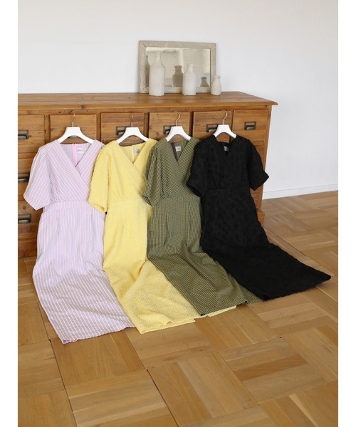 Katrin TOKYO（カトリーントーキョー）の「v-neck maxi onepiece（ワンピース・レディース・ブラック/レモンイエロー/ストライプ/チェック・XS/S/M/S-Short）」の16枚目の写真