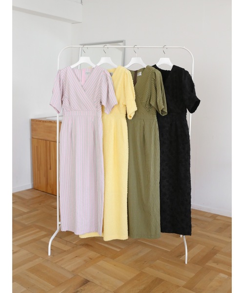 Katrin TOKYO（カトリーントーキョー）の「v-neck maxi onepiece（ワンピース・レディース・ブラック/レモンイエロー/ストライプ/チェック・XS/S/M/S-Short）」の5枚目の写真