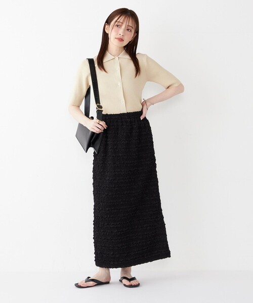 SHIPS Colors:〈手洗い可能〉リブ ショートスリーブ ニット ポロ